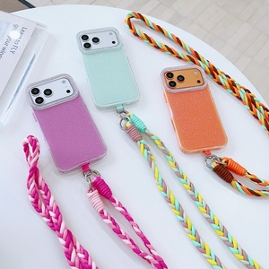 Funda con cordón y diamantes para <span class=keywords><strong>iPhone</strong></span> 17 Pro, 16, 15 Pro Max, 14 <span class=keywords><strong>Plus</strong></span>, 13 Pro; Funda brillante para <span class=keywords><strong>iPhone</strong></span> 12/11 Pro Max - Product Image 2