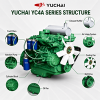 Moteur diesel agricole YUCHAI YC4A80-T20, fiable, faible consommation de carburant, couple puissant pour tracteurs et machines agricoles