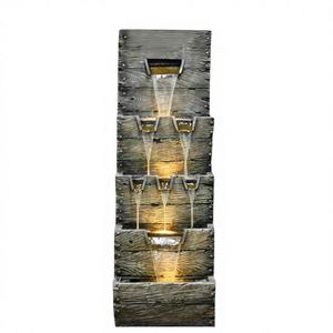 Scultura Paesaggistica con Acqua Corrente, Ruota Feng Shui e Mulino - Fontana Stile Pastorale con Rocce e Laghetto per Giardino - Product Image 1