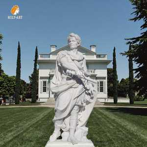 MILY Offre Spéciale sculptée à la main grandeur nature marbre blanc César Auguste Statue pour la commémoration de la ville - Product Image 6