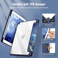 Étui pliable pour iPad 9e/8e/7e génération (2021/2020/2019) 10,2 pouces et coque pour iPad avec marbre acrylique lilas