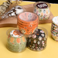 Halloween Spider Web esqueleto hornear galletas bandeja vasos de papel para taza pastel a prueba de aceite muffin Cupcake vasos de papel