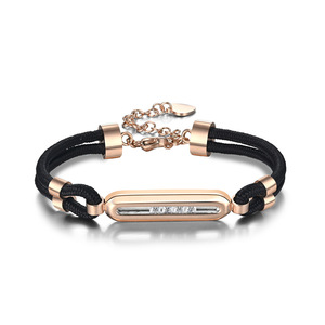 Nouveau style <span class=keywords><strong>original</strong></span> Bracelet coulissant en pierre naturelle pour femme, style européen et américain, en or rose et noir, personnalisable avec gravure pour <span class=keywords><strong>couple</strong></span> - Product Image 5