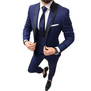 <span class=keywords><strong>Traje</strong></span> de negocios de <span class=keywords><strong>tres</strong></span> <span class=keywords><strong>piezas</strong></span> para hombre <span class=keywords><strong>azul</strong></span> <span class=keywords><strong>marino</strong></span>, <span class=keywords><strong>traje</strong></span> de negocios de talla grande, transpirable, con parte delantera plana - Product Image 1