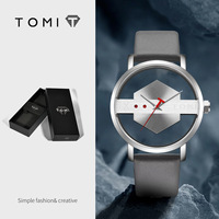 Montres pour hommes TOMI T100, nouvelle mode, marque haut de gamme, quartz, bracelet en cuir, montre-bracelet décontractée, cadran unique, montres de luxe pour hommes