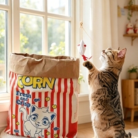 Juguete Interactivo para Gatos y Perros, Resistente, para Todas las Estaciones, en Forma de Bolsa de Papel Kraft, para Aliviar el Estrés, para Uso en Interiores