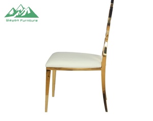 Ghế ăn bằng thép không gỉ mạ vàng cao cấp Wayon, ghế tiệc lưng tựa hoa mai châu Âu bọc da PU, bán buôn cho khách sạn - Product Image 3