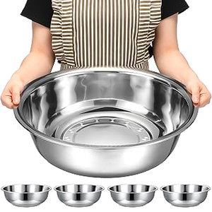 Bol de mélange profond en acier inoxydable 201, moderne, durable, multi-tailles, résistant au lave-vaisselle, idéal pour le camping, la cuisine et la pâtisserie (vente en gros) - Product Image 4