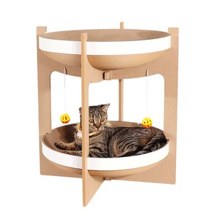 Nieuwe Milieuvriendelijke Moderne Dubbellaagse Kattenkrasplank Kattenhuis Duurzaam Krasbestendig Slotrand Voor Het Hele Seizoen Gegolfd - Product Image 1