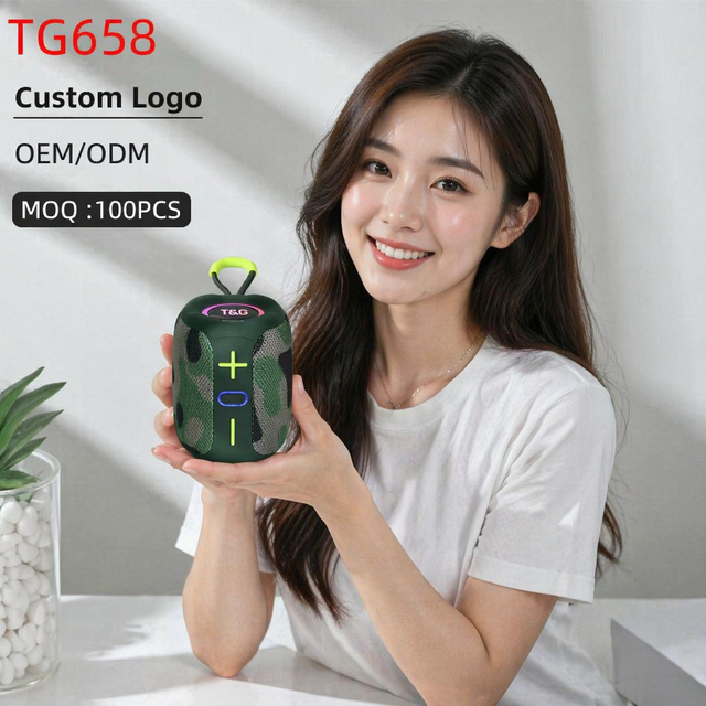 OEM/ODM TG658 Portable BT 6.0 Waterproof Wireless Speaker 8W RGB LED Bass Column Surround TF Card Outdoor Use New