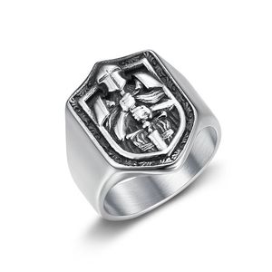 Bague pour homme Vintage Chevaliers Templiers <span class=keywords><strong>Croisade</strong></span>, style Punk Hip Hop, en acier inoxydable, bijoux tendance, vente en gros - Product Image 3