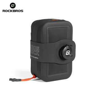 Bolsa Trasera Impermeable y Ligera para <span class=keywords><strong>Bicicleta</strong></span> de Carretera, Ajustable, con Cierre de Perilla, de Poliéster, con Soporte para Botella de Agua - Product Image 1