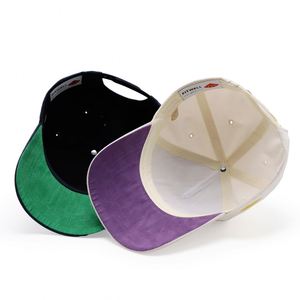 Casquettes de baseball en daim personnalisées à 5 panneaux avec logo imprimé sur le devant et broderie latérale, haute qualité - Product Image 5