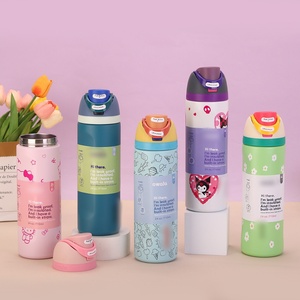 Bouteille d'eau isotherme de voyage en acier inoxydable, design moderne, logo personnalisé, écologique, avec paille, isolation thermique 6-12 heures - Product Image 3