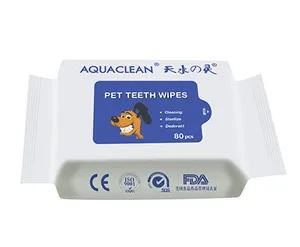 חיות מחמד שיניים אצבעות מגבונים ניקוי כלב יבש לשטוף מותג פרטי אוראלי ניקוי מברשת שיניים מגבונים עבור כלבים וחתול
