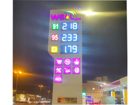 Panneau LED personnalisé pour affichage des prix du carburant, haute luminosité, écran anti-temperatures élevées pour projet de station-service en Arabie Saoudite