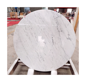 Juego de mesa de comedor de corte a tamaño, muebles de restaurante, mesa de centro de mármol de Carrara blanco de corte personalizado, tapas de piedra - Product Image 1