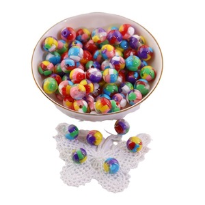 ลูกปัดเรซิ่นทรงกลมลายหินอ่อนสี ขนาด 12 มม. รูตรง สำหรับทำเครื่องประดับ DIY สร้อยข้อมือ สร้อยคอ และอุปกรณ์เสริม - Product Image 5