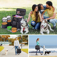 Sac de voyage pour chien Week-end Ensemble de voyage pour chien et chat Organisateur fourre-tout approuvé par la compagnie aérienne avec poches multifonctions