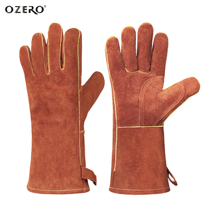 OZERO 14 pouces 932 ℉   <span class=keywords><strong>Gants</strong></span> en cuir résistants à la chaleur, ignifuges, pour la soudure, le barbecue, la cuisson, protection à manches longues - Product Image 1
