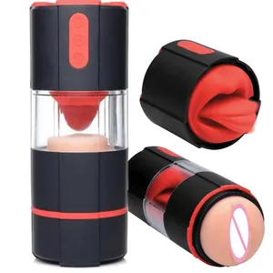 Galaku Dream Lover, Dispositivo de Masturbación Masculina 2 en 1 con Lengua Vibradora, Copa de Masturbación con 7 Velocidades de Vibración, 100% Impermeable, TPE+ABS - Product Image 1