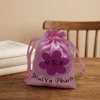 Pochettes d'emballage personnalisées en satin durable pour perruques et extensions capillaires, sacs de rangement recyclables à cordon pour bijoux et bracelets promotionnels