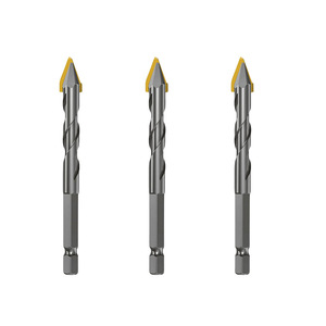 ดอกสว่านสามเหลี่ยมแบบแข็งพิเศษสำหรับการเจาะแบบแห้ง พร้อมตัวนำทางมุมเอียงสำหรับกระเบื้อง คอนกรีต ซีเมนต์ ดอกสว่านคอนกรีต - Product Image 1