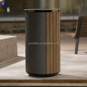 Fábrica al por mayor al aire libre comercial cubos de basura cubo de basura para uso al aire libre fabrica de plástico madera cubo de basura - Product Image 3