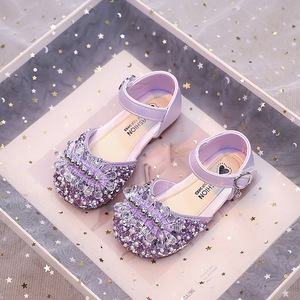 Sandalias huecas <span class=keywords><strong>para</strong></span> niñas 2026, zapatos de verano, nuevos, a la moda, de princesa, <span class=keywords><strong>con</strong></span> suela blanda, cierre de <span class=keywords><strong>velcro</strong></span>, pedrería, lazo grande <span class=keywords><strong>para</strong></span> niño - Product Image 3