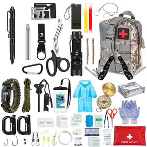 Kit de Herramientas de Supervivencia para Exteriores 21x15x12cm, Multifuncional, Suministros de Emergencia y Primeros Auxilios para la Naturaleza, Bolsa de Nailon Impermeable - Product Image 1
