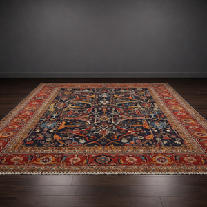 Alfombra Persa Anudada a Mano Estilo Bidjar de Lana con Tejido Denso y Diseño Tradicional - Product Image 1