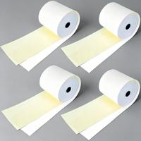 Rouleau de papier thermique personnalisé double couche 48gsm 55gsm 4 plis 57x50mm continu sans carbone pour caisses enregistreuses de supermarchés