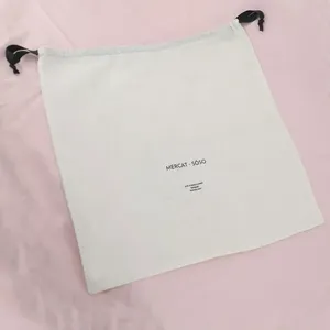 Sac en toile de coton personnalisé avec cordon de serrage, blanc et coloré, motif lettres, pour cadeaux, vente en gros - Product Image 5