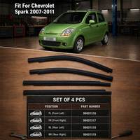 Juego de 4 Molduras Exteriores para Ventanas, Moldura de Goma para Ventanas, OEM 96601516 96601517, Compatible con Chevrolet Spark 2007-2011