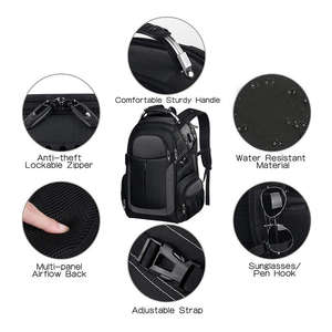 Sac à dos de voyage Oxford surdimensionné personnalisé, imperméable, durable, pour ordinateur portable, avec port USB, unisexe, sac d'école à bandoulière - Product Image 5