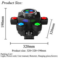 Ihomemix Direktvertrieb 150W LED Moving Head Bühnenlicht RGBW 6-Arm Bienenauge DJ Laser Disco Party DMX 512 Beleuchtung mit Fernbedienung