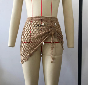 Stok 4 renk Hollow Out tığ etek kabuk detayları el yapımı plaj kapak Ups See Through - Product Image 3