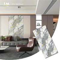 Panneau mural en PVC imperméable 3D effet marbre UV, panneau de décoration intérieure écologique, plaque en plastique colorée pour hôtel