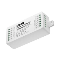 Amplificateur de signal SPI SP902E pour bande LED à pixels adressables WS2812 WS2811 WS2813 RGB, panneau lumineux matriciel programmable