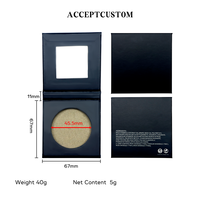 Palette de blush vide en carton noir, personnalisable avec logo, pour contour et illuminateur, avec miroir – Vente en gros