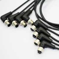 Connecteur femelle M12 8 broches X-Code, étanche IP67, prise industrielle blindée, conception antidérapante moulable