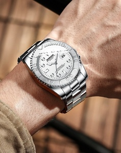 Montre de sport pour homme en acier inoxydable or rose, nouvelle collection, étanche 30M, lumineuse, de luxe, à quartz, pour affaires, vente en gros - Product Image 6