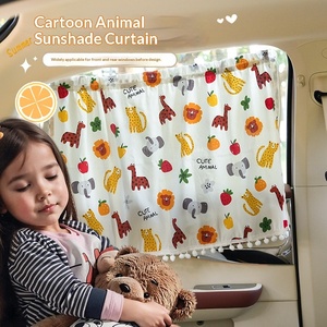 Cortina para Auto con Diseño de Animales de Dibujos Animados, Bloqueador Solar, Privacidad, Protección Solar Universal para las Cuatro Estaciones - Product Image 1