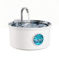 3,2L Automatischer Edelstahl-Katzenwasserbrunnen Ultra-Leiser Haustier-Trinkspender mit Sichtfenster Dreifache Filtration