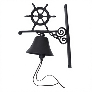 Campana de pared con revestimiento negro, Campana decorativa colgante para el hogar y el jardín, campanas colgantes decorativas navideñas y navideñas más vendidas, venta - Product Image 1