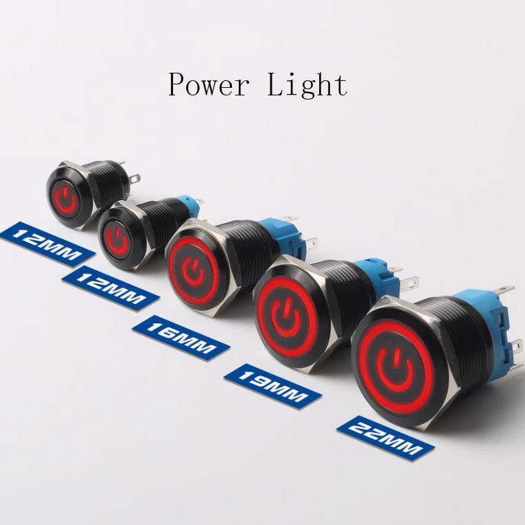 IP65 Metal Button Pusg Switch 12mm/16mm/19mm/22mm Self-Reset Switch Lock Push Botton Switches