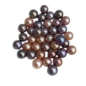 Perles d'eau douce nues Edison de 10-11 mm, cercle parfait, orange rose avec une forte luminosité, légère imperfection, perles en vrac pour le bricolage - Product Image 5