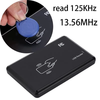 Lecteur RFID de bureau USB sans contact 125 kHz en ABS pour contrôle d'accès, compatible ISO14443A 13,56 MHz, vente en gros à prix réduit