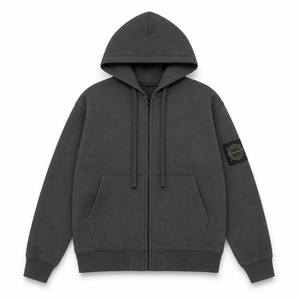 <span class=keywords><strong>Felpa</strong></span> con cappuccio unisex personalizzata in stile American High Street Fashion, con lettere, in tessuto terry, a <span class=keywords><strong>maniche</strong></span> <span class=keywords><strong>corte</strong></span>, con zip, cardigan, <span class=keywords><strong>felpa</strong></span> con cappuccio alta transfrontaliera - Product Image 1
