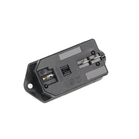 Enchufe Industrial C14 Macho con Conector Hembra 15x21mm, Interruptor, Fusible, 3 Tomas de Corriente Alterna, 10A 250V, Latón y Cobre